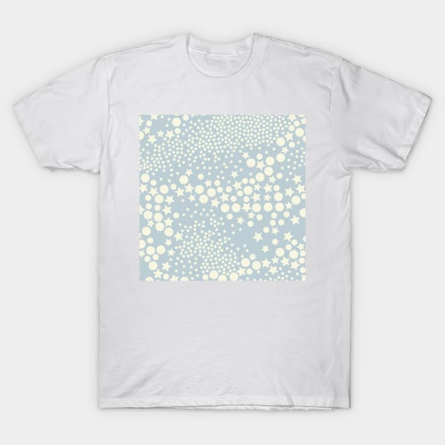 Galaxy Glam Geometry / Baby Blue and Cream Shades T-Shirt by matise